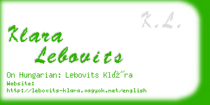 klara lebovits business card